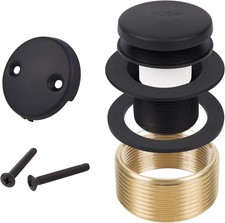 Black Tub Drain Bathtub Conversion Kit with Two-Hole Overflow 