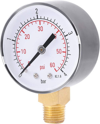 Manometer Wasserdruckmanometer 0-4bar/0-60psi NPT Drucktester 1/4 Zoll NPT seitl