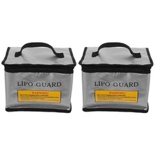  2 Pack Batteries Storage Case Fireproof Charging Bag Safe Pouch Battery