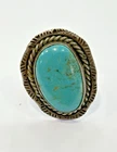 Vintage Native American Navajo Sterling Silver Turquoise Ring size 7