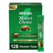 NESCAF&Eacute; Taster's Choice Instant 16 count (Pack of 8), Decaf House Blend