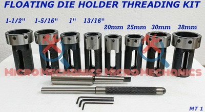 MT1 Lathe Tailstock Die Holder Set Floating Type 1MT Shank Lathe Threading Kit 