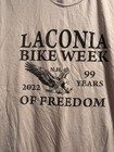 Laconia NH 2022 Bike Week Rally T shirt Short Sleeve GRAY Size Large EUC