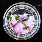 Massachusetts US State Bird & Flag Colorized Rare Bullion-0.999 Silver 1 Oz Coin
