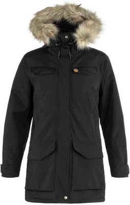 Fjällräven Nuuk Parka Women's Insulated Jacket Hooded Winter Coat Black Small