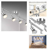 LED Deckenleuchte Drehbar 4 Flammig GU10 Chrom Weiß KüChe Wohnzimmer