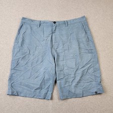 Quiksilver Amphibian Shorts Mens 38 Light Blue Performance Hybrid Chino Pockets