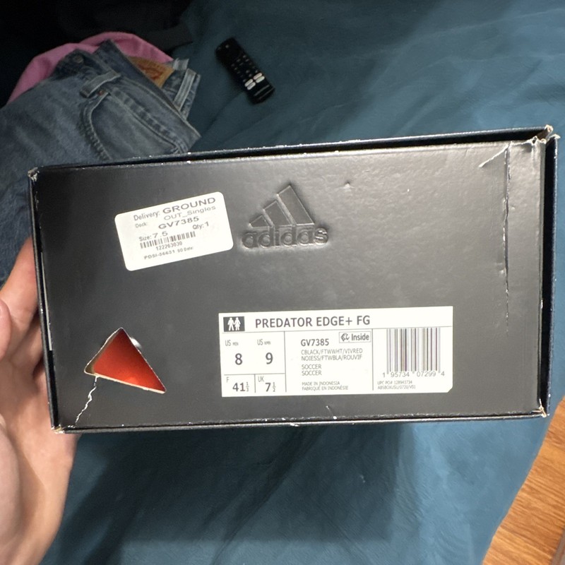 adidas Predator Edge+ FG Men's Football Cleats Black Size 8