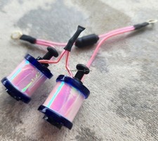1" 8-32 Tattoo Machine Parts Coils 8 Wrap Deep Blue Washers Mirror Candy Pink