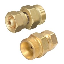 CGA-200 to CGA-520 Brass Adaptors for Safe Regulator Connections - 2 Pack