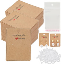 150 Pack Earring Cards for Jewelry Packaging DIY Earrings Holder Display Card wi