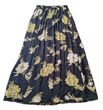 VTG 90s 2 In 1 Dark Floral Geo Midi Skirt M Fairy Grunge Flowy Reversible JMarco