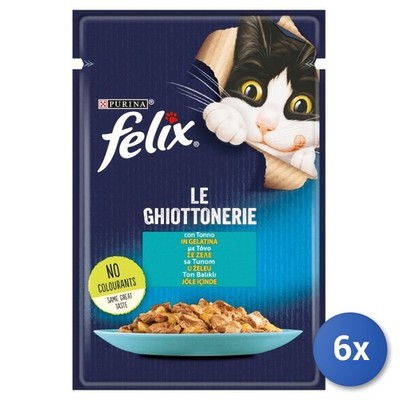 6x Felix Le Ghiottonerie Nassfutter Für Katzen Mit Thunfisch 85 g