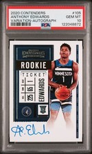2020-21 Panini Contenders Rookie Ticket Variation Anthony Edwards #105 RC PSA 10
