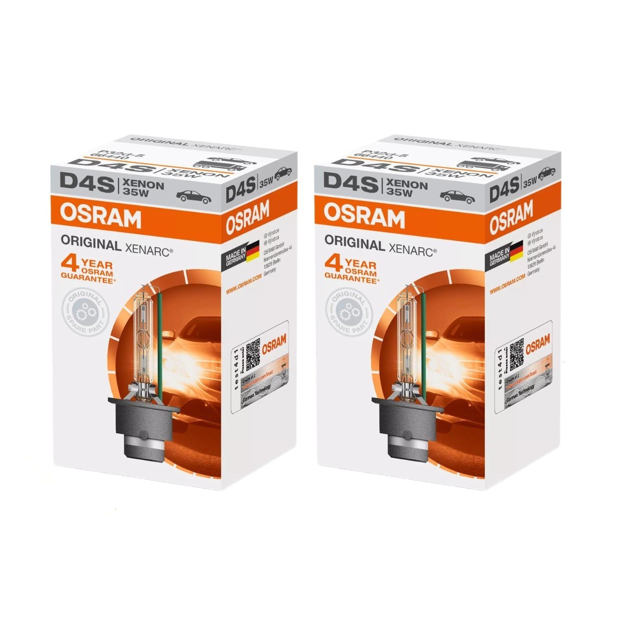 Osram Xenarc D4S Orginal HID Xenon Headlight Bulb 66440 OEM 4300K - PAIR 2 PACK