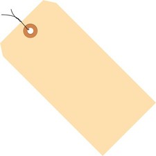 Shipping Tags, Pre-Wired, 10 Pt, 3 1/4" x 1 5/8", Manila, 1000/Case, by Disco...