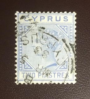 Cyprus 1881 Crown CC 2pi Blue SG13 FU