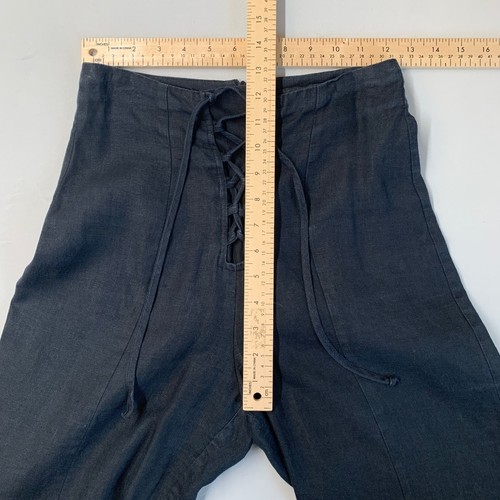 Reformation Women Wide Leg Pants 0 Blue Navy Inkwell linen Lace Up 24 - Picture 5 of 10