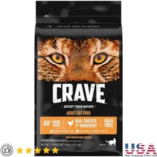 Protein Rich Grain Free Dry Cat Food Real Chicken High Protein Kibble Cats New