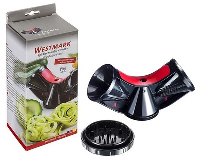 Westmark Spiralschneider mit 3 Schneidkegeln Edelstahlklingen Triolo Schwarz/Rot