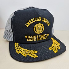 Vintage 1992 USA MADE American Legion Puffy Scrambled Eggs Trucker Hat Snapback