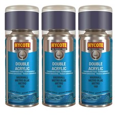 Hycote Colour Spray Paint XDVX727 Vauxhall Metro Blue 150ml x3