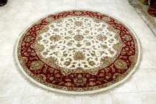 9X9 BREATHTAKING 200+KPSI HAND KNOTTED VEGETABLE DYE WOOL TABRIZZ ROUND RUG