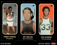 1971 Topps Trios Stickers #37 Connie Hawkins Suns / Warriors / Bucks HOF 5 - EX