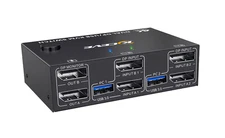 KCEVE KVM Switch 2 Monitors 2 Computers 4K@144Hz, Displayport KVM Switch Dual Mo