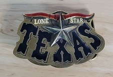 Texas Lone Star Brass Belt Buckle 1980 Made In USA Serial  141