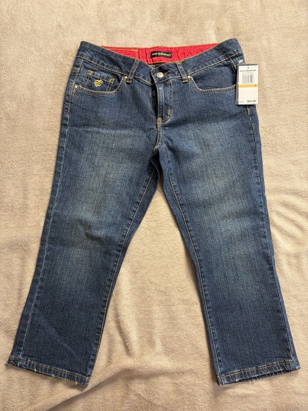 Rocawear Girls Size 7 Dark Wash Blue Straight Denim Jeans 21" Inseam