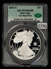 2025-S 1 oz Silver American Eagle Proof - US Navy Privy - CACG PR 70 DCAM- E3792