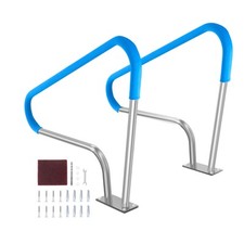 Uimoso Swimming Pool Handrail 2 PCS 48x36in Stainless Steel with Base Plate