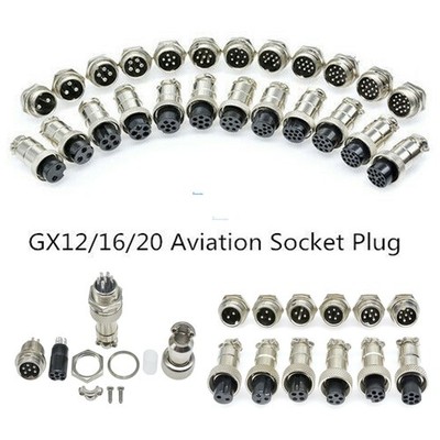 GX12 GX16 GX20 2-15Pin Aviation Plug Socket Male Female Connector Panel Metal