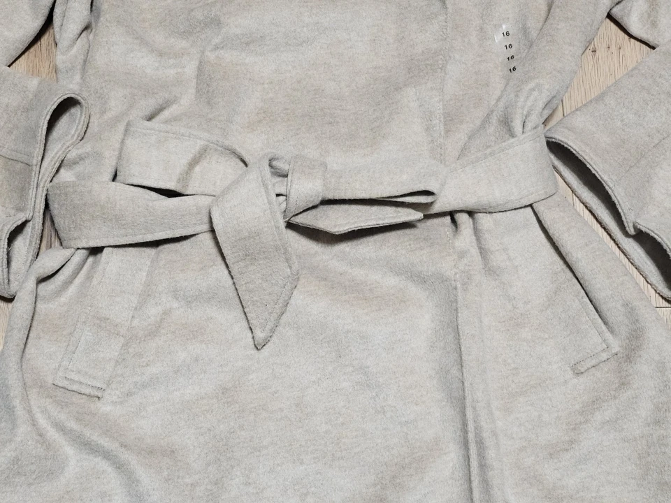 NWOT Polo Ralph Lauren Women's Beige Open Front Belted Trench Wool Coat Sz 16 - Image 2 of 4