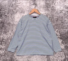 AYR Shirt Small Womens The French Fry Tee Blue Striped Long Sleeve