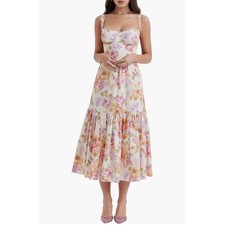 HOUSE OF CB Elia Floral Stretch Cotton Blend Corset Sundress Size XS A/C Cup