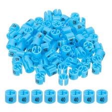 100 Pcs Clothes Hanger Marker Number 40 Tag Fit 3mm Rod Garment Size Tag Blue