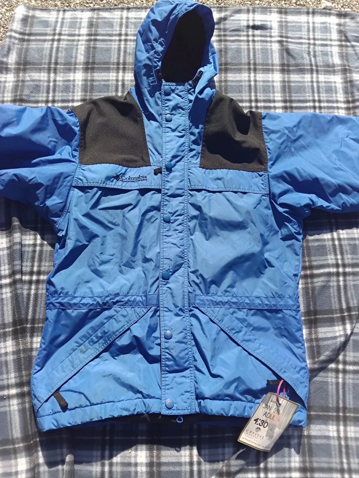 Vintage Columbia Sportswear small Snowboard Ski Jacket Snow Blue Black 90s Y2K