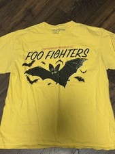 Foo Fighter Large Yellow Bat T Shirt All Or Nothing Tour Official Merch