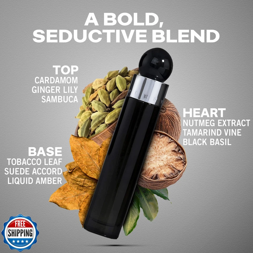 Perry Ellis 360° Negro Eau De Toilette Spray para Hombre - Hombre Colonia, Long Las Foto 2 de 4