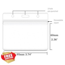 Red Lanyards 50pk ID Card Holder Badge Holder Swivel J-Hook Waterproof