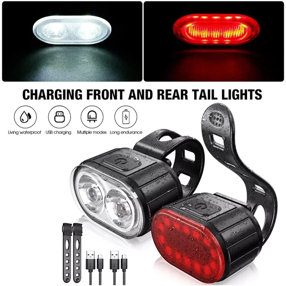 USB Fahrrad Fahrrad Radfahren Licht hinten blinkende Sicherheit Warnlampe Nacht - Bild 3 von 4