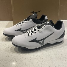 Mizuno Men's Wave Lightrevo TPU Molded Low Baseball Cleat White/Black - 11.5 NIB
