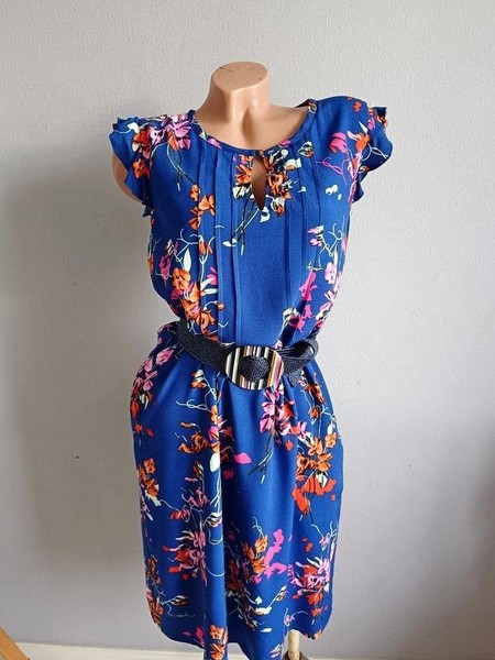 Women Laura Ashley Dress Navy Viscose 38 #A2KD