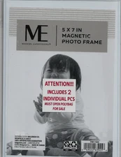 Magnetic Picture Frame, Holds 5X7 Inches Pictures, Reusable Black Magnet Fridge 