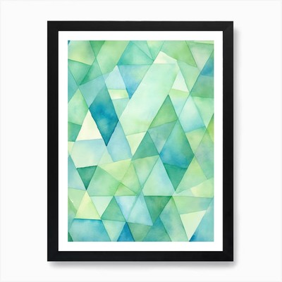 Abstract Watercolor Triangles 1 Art Framed Wall Art Poster Canvas Print Picture