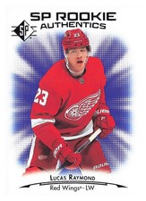 2021-22 SP Blue #132 Lucas Raymond Rookie Card. rookie card picture