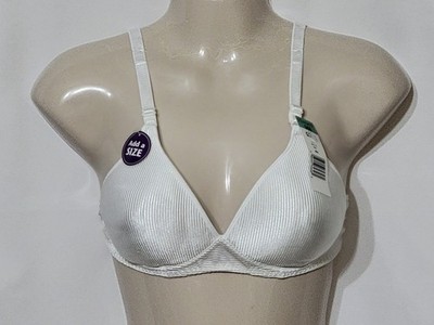 NWT HANES ADD A SIZE PADDED BRA SIZE 36B SHINY WHITE DISCONTINUED NEW