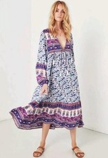 Spell & The Gypsy Dress Size Small Gypsy Love Boho Midi RARE Indigo Blue Purple